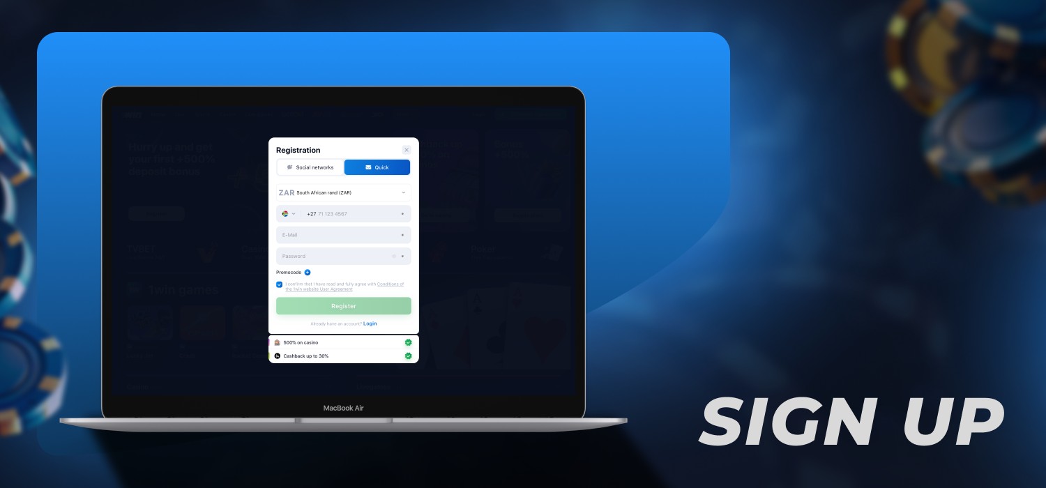 sign up an online casino